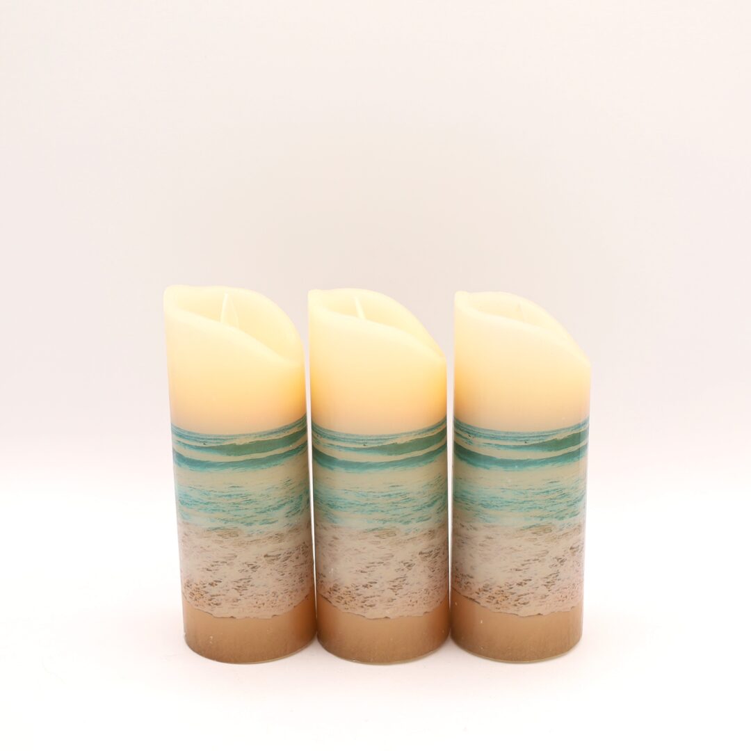 Beach Themed Skinny Flameless Candle - Image 4
