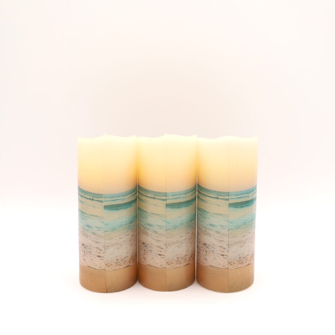 Beach Themed Skinny Flameless Candle - Image 5