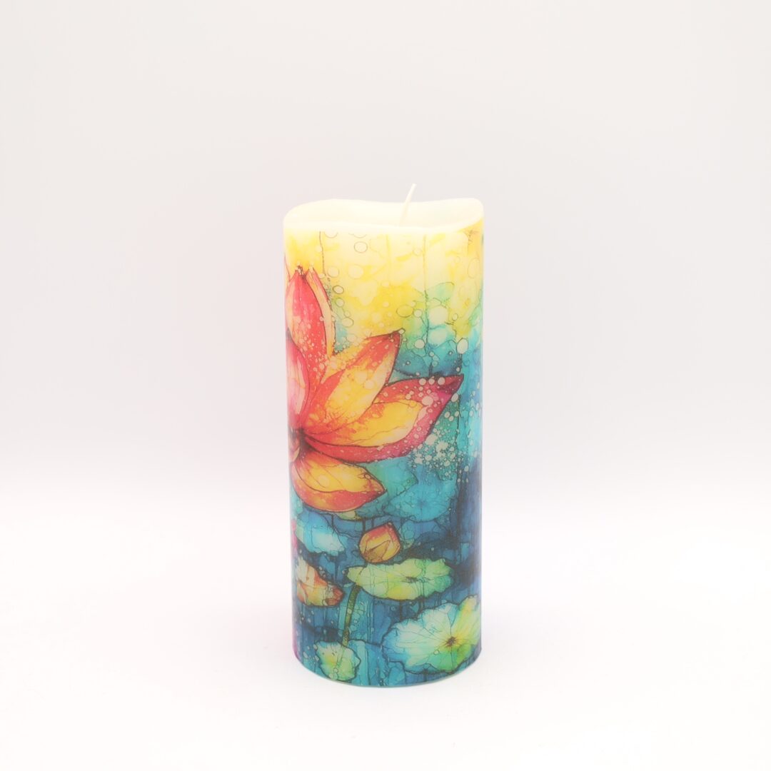 Tall Lotus Blossom Floral Flameless Candle - Image 7