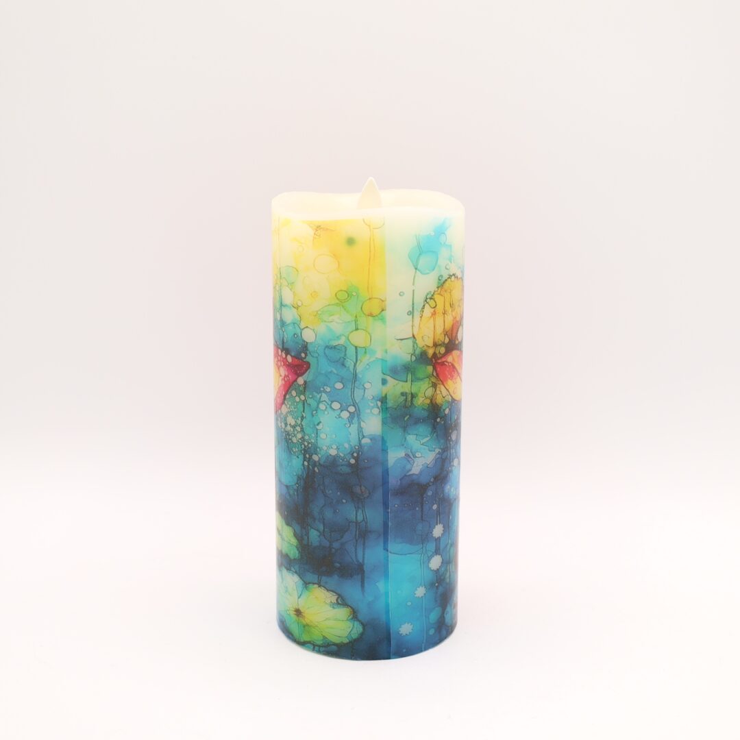 Tall Lotus Blossom Floral Flameless Candle - Image 6