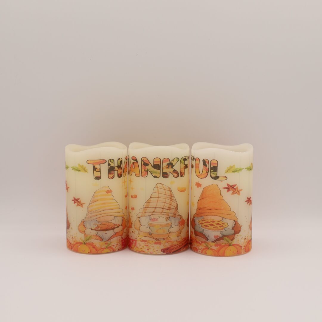 Thankful Gnome Flameless Candle
