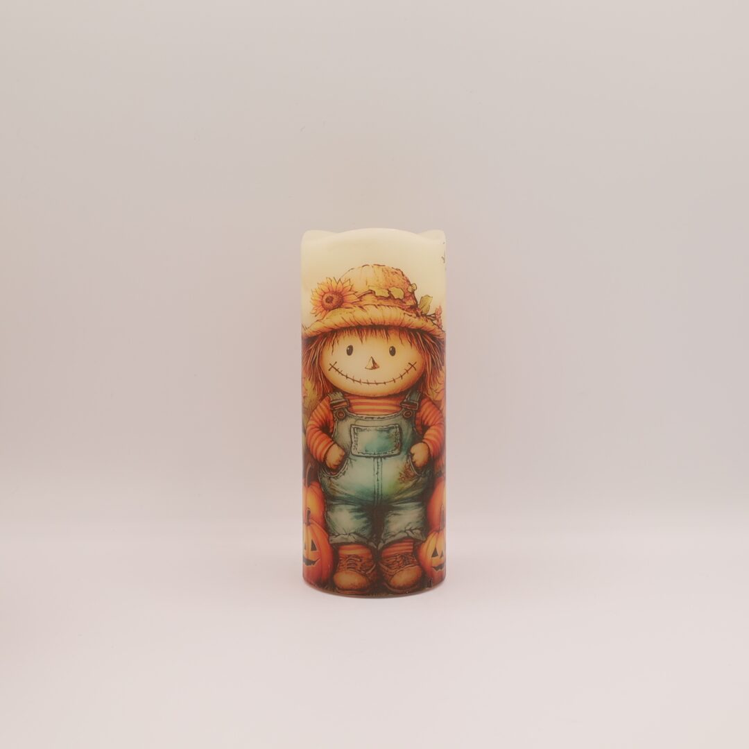 Fall Cute Scarecrow Flameless Candle - Image 8