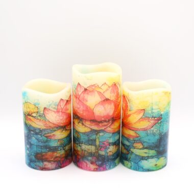 Lotus Blossom Floral Flameless Candle