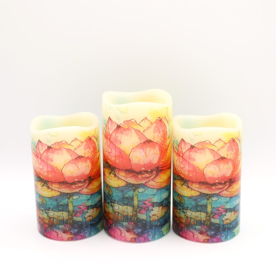 Lotus Blossom Floral Flameless Candle - Image 4