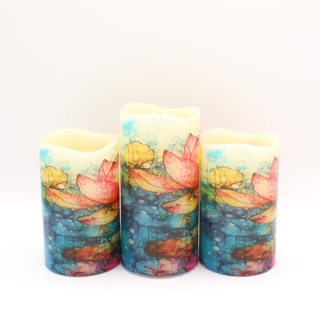 Lotus Blossom Floral Flameless Candle - Image 5