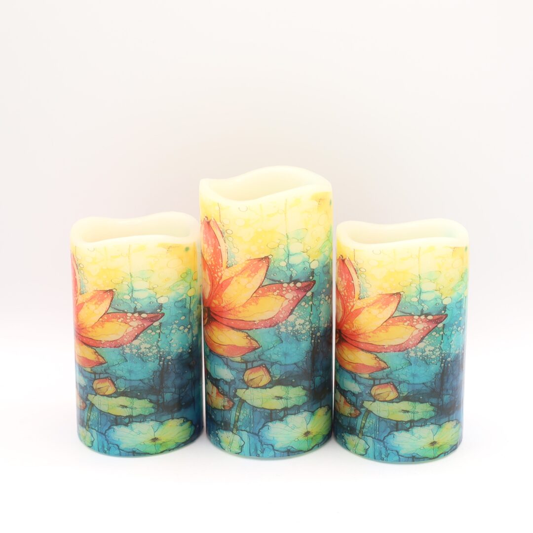 Lotus Blossom Floral Flameless Candle - Image 7