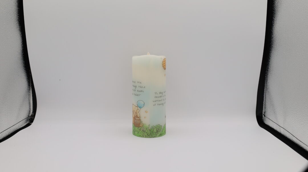 Winnie the Pooh Tall Blue Balloon Flameless Candle - Image 17