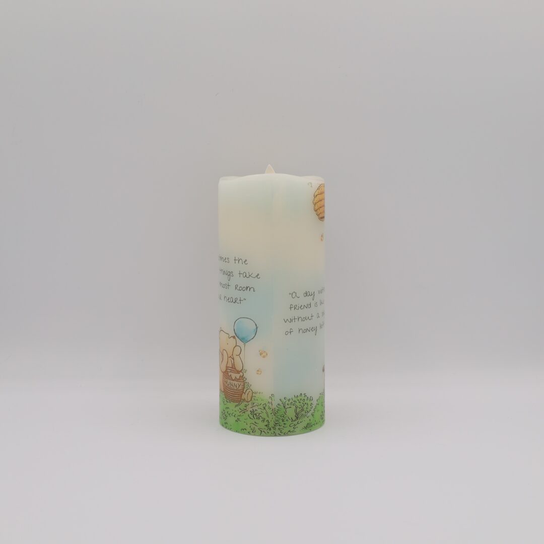 Winnie the Pooh Tall Blue Balloon Flameless Candle - Image 7
