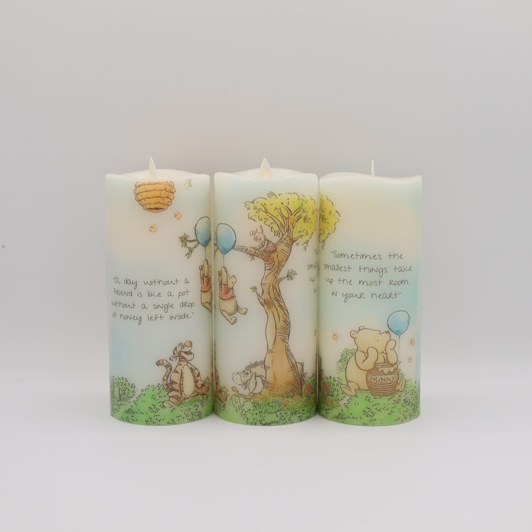 Winnie the Pooh Tall Blue Balloon Flameless Candle - Image 15