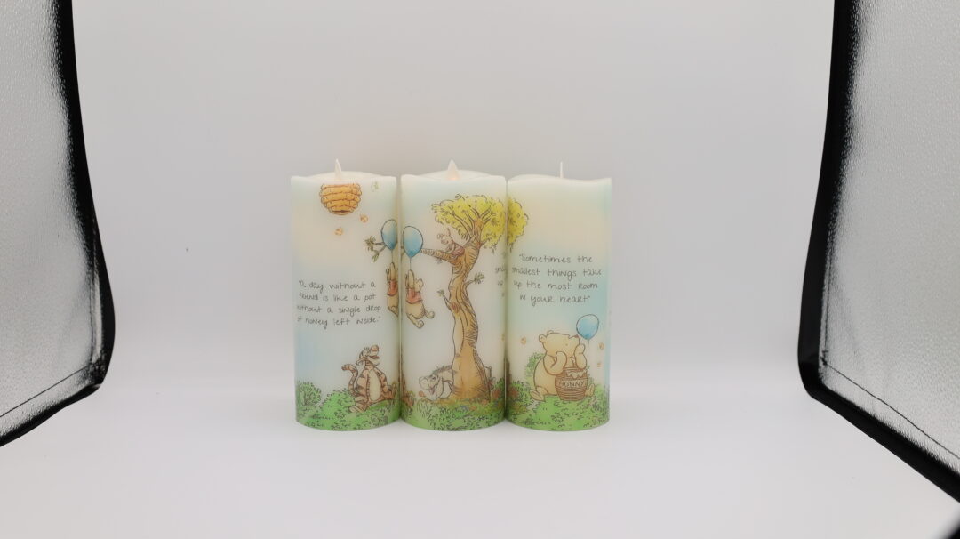 Winnie the Pooh Tall Blue Balloon Flameless Candle - Image 14