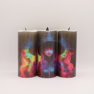 3 Neon Witches Flameless Candle