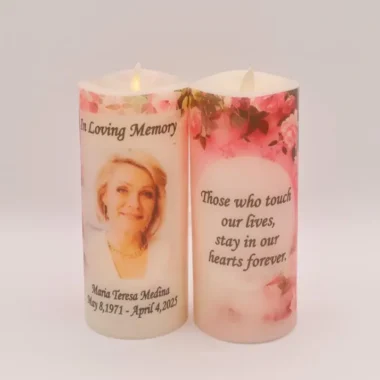 Pink Rose Memorial Candle