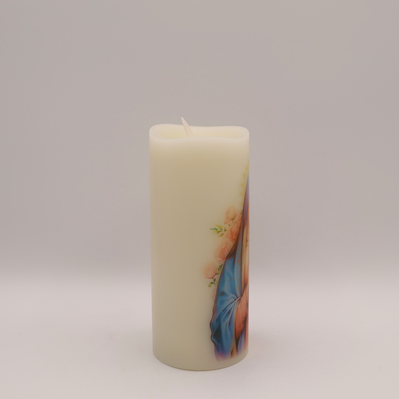 Mother Mary candle, Real Wax Flameless Candle with Remote option - Image 3