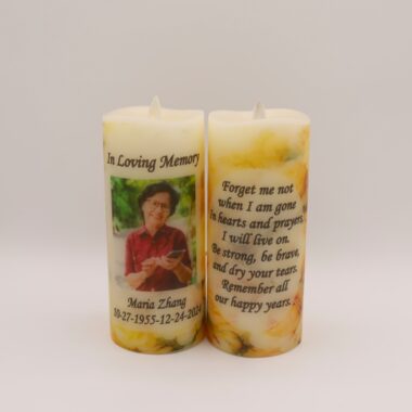 Memorial candle, flameless LED candle with remote option