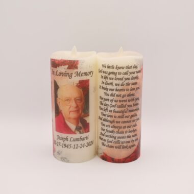 Rose Memorial candle, flameless LED candle with remote option