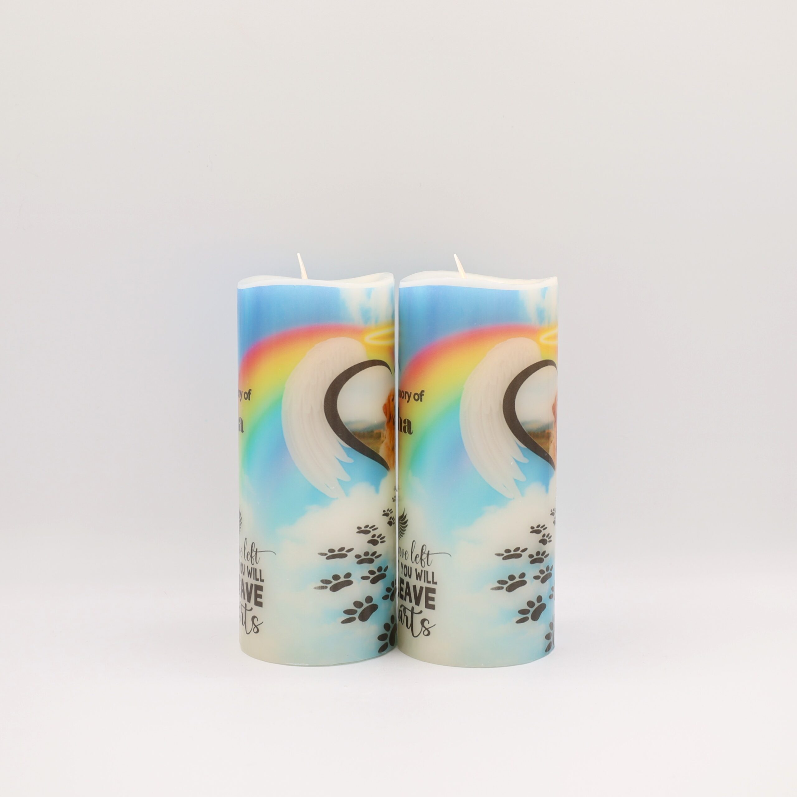 Rainbow Bridge Pet Memorial candle, flameless LED candle with remote option - Image 4