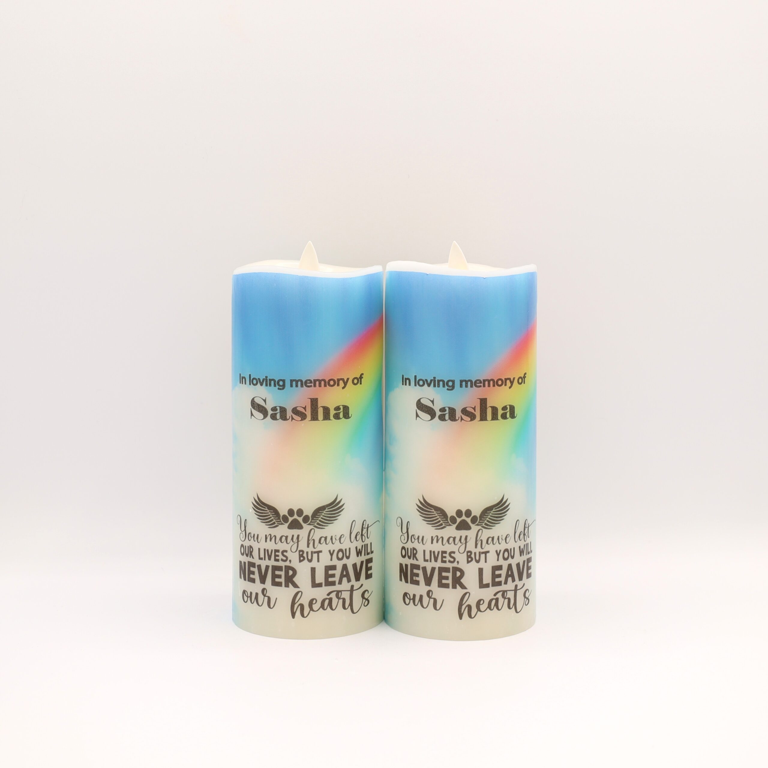 Rainbow Bridge Pet Memorial candle, flameless LED candle with remote option - Image 5